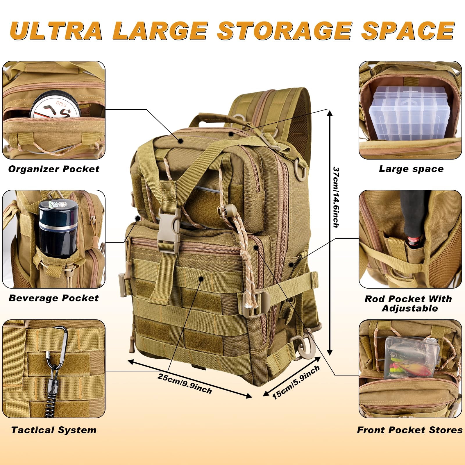 139pcs Tackle Box Backpack Fishing With Accessories Bag Tool Kit Fish Pliers Salt Water Set For Men Women Gifts (brown)