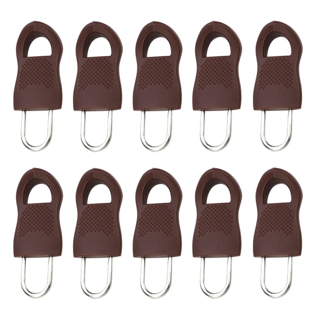 Jumpingount Tirador de cremallera de repuesto para bolsa Accesorios de disfraces Marrón 5 # 10 piezas
