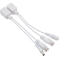 thumbnail image 1 of Hweilai 1 Pair Power over Ethernet Passive PoE RJ45 Adapter + 5V 12V 24V 48V Splitter Kit (White), 1 of 3
