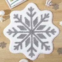 KOYPTL Christmas Bathroom Rug 40*40cm Snowflake Bath Mat for Holiday Decor Soft Welcome Mat Non Slip Washable Durable Bathtub Rug Kitchen Rug for Entryway Indoor Outdoor Front Door Home Decor