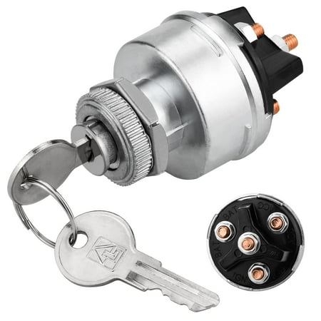 Ignition Switch with Key, 4 Position Universal Key Ignition Switch 12v for Car, Truck, Tractor, Trailer, Forklift, and More, Acc/off/IGN/Start
