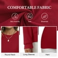 thumbnail image 6 of Asklazy Women's Fall Soft Crewneck Long Sleeve Hollow Cable Knit Pullover Sweaters,US Size,M,D Red, 6 of 10