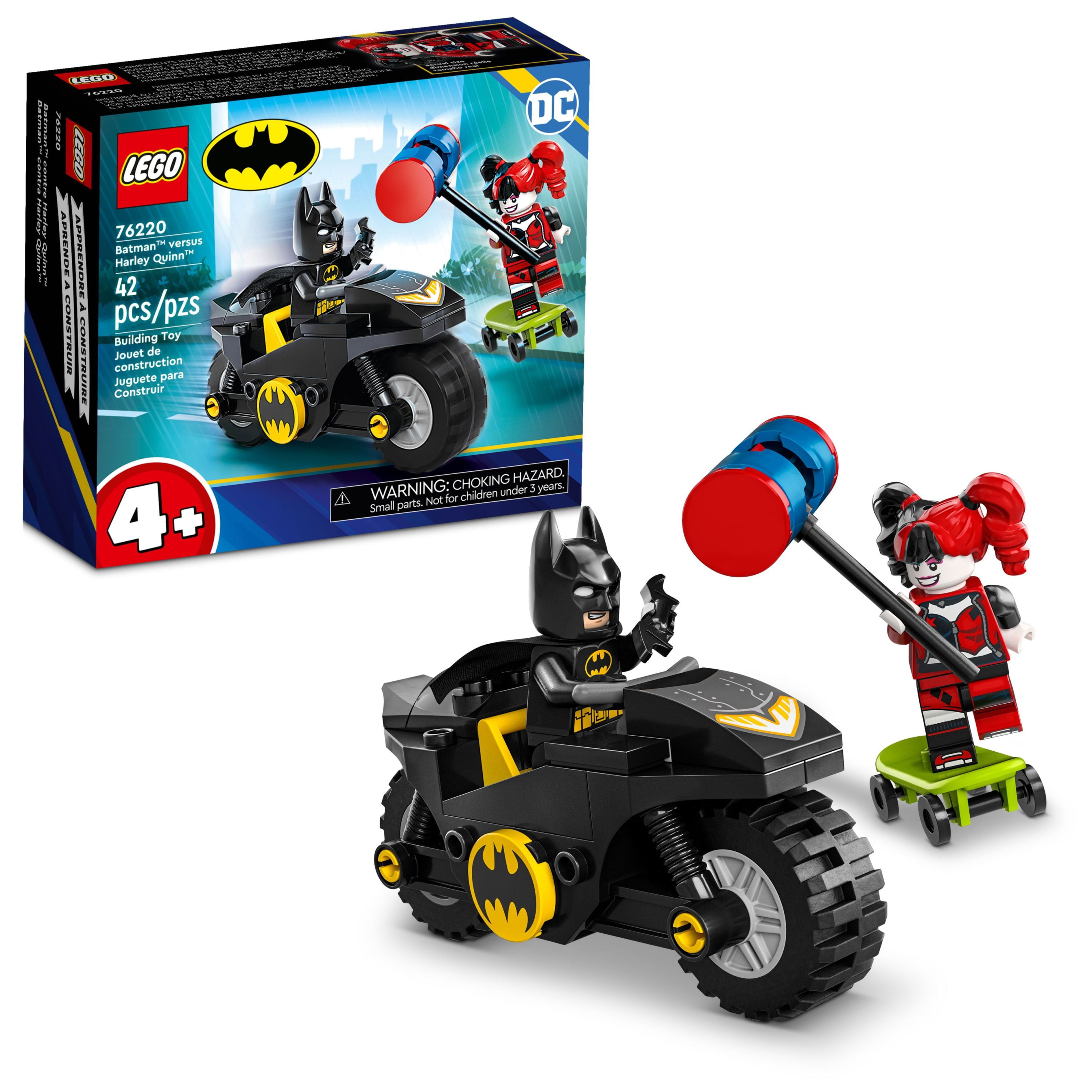 LEGO DC Batman versus Harley Quinn 76220, Superhero Action Figure Set with Skateboard and Motorcycle Toy for Kids, Boys and Girls Aged 4 Plus