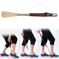 thumbnail image 4 of Calzador de metal con forma de cabeza de león y mango largo de madera, herramienta para levantar zapatos, cuchara pequeña con forma de cabeza de león marrón de 58 cm, 4 of 12