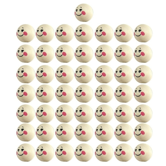 lanema DIY Decor Craft Wooden Beads for Crafting Wooden Faced Beads Smiles Wooden Beads