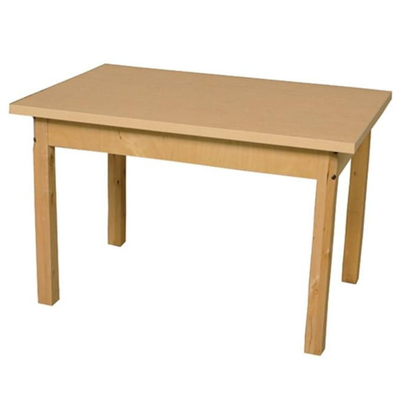 Wood Designs HPL243624C6 Mobile Rectangle Table Stratifiée Haute Pression avec Pieds en Bois Dur&44; 24 Po.