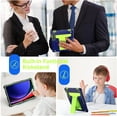 thumbnail image 4 of zukof Case for Samsung Galaxy Tab S9 FE 10.9" / Galaxy Tab S9 11" 2023 Model - Dual Layer Hybrid Rugged Shockproof Protective Cover Case with Kickstand (Navy Blue/Green), 4 of 5