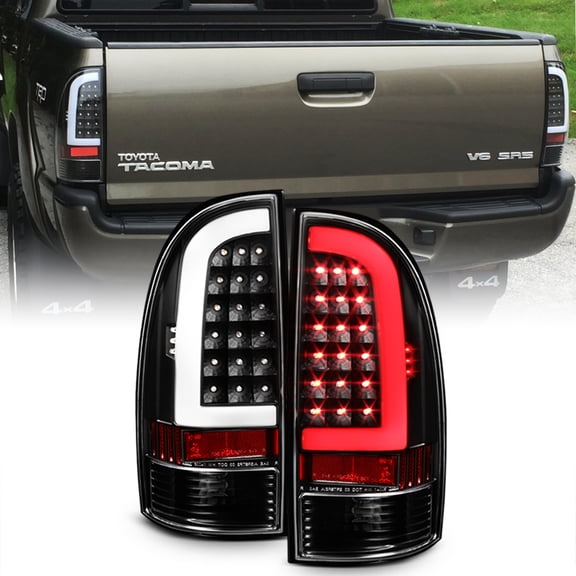 For Blk [Light Bar Design] 2005-2015 Toyota Tacoma LED Tail Lights Brake Lamps