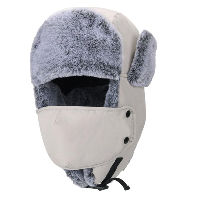 Gorro de con orejeras, gorro de invierno cálido para hombres, deportes al aire libre, deportes de invierno Gris