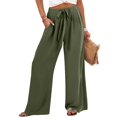 thumbnail image 4 of snilers Women Wide Leg Palazzo Pants Summer High Waist Flowy Casual Trousers Loose Lounge Beach Travel Vacation Pants, 4 of 6