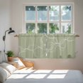 thumbnail image 4 of Sage Green Tier Curtains, Minimalist Abstract Modern White Art Light Filtering Kitchen Curtains, 2Pcs Rod Pocket Half Window Treatments Panels for Sink Cafe Cabinet Camper 27.5x36 Inches, 4 of 9
