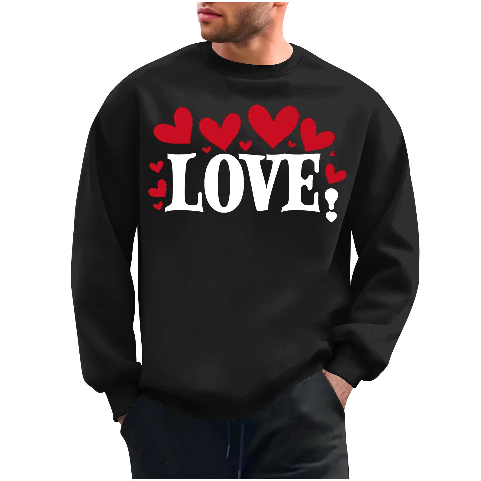 Jinhomg Mens Holiday Sweatshirt 2025 Trendy Valentine's Day Love