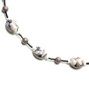 Cousin Glass 16.5" Oval Swirl Assorted Bead Strand, 1 Each