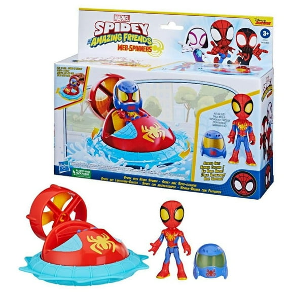 Set de Juego Hasbro Marvel Spidey and his Amazing Friends Web-Spinnners Set de Vehículo, figura de 10 cm y accesorio