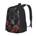 thumbnail image 6 of Sigee Rose Full Moon Black Wolf for Simple large capacity backpack Travel Laptop Backpack, Business for Travel and Daily Use, 6 of 9