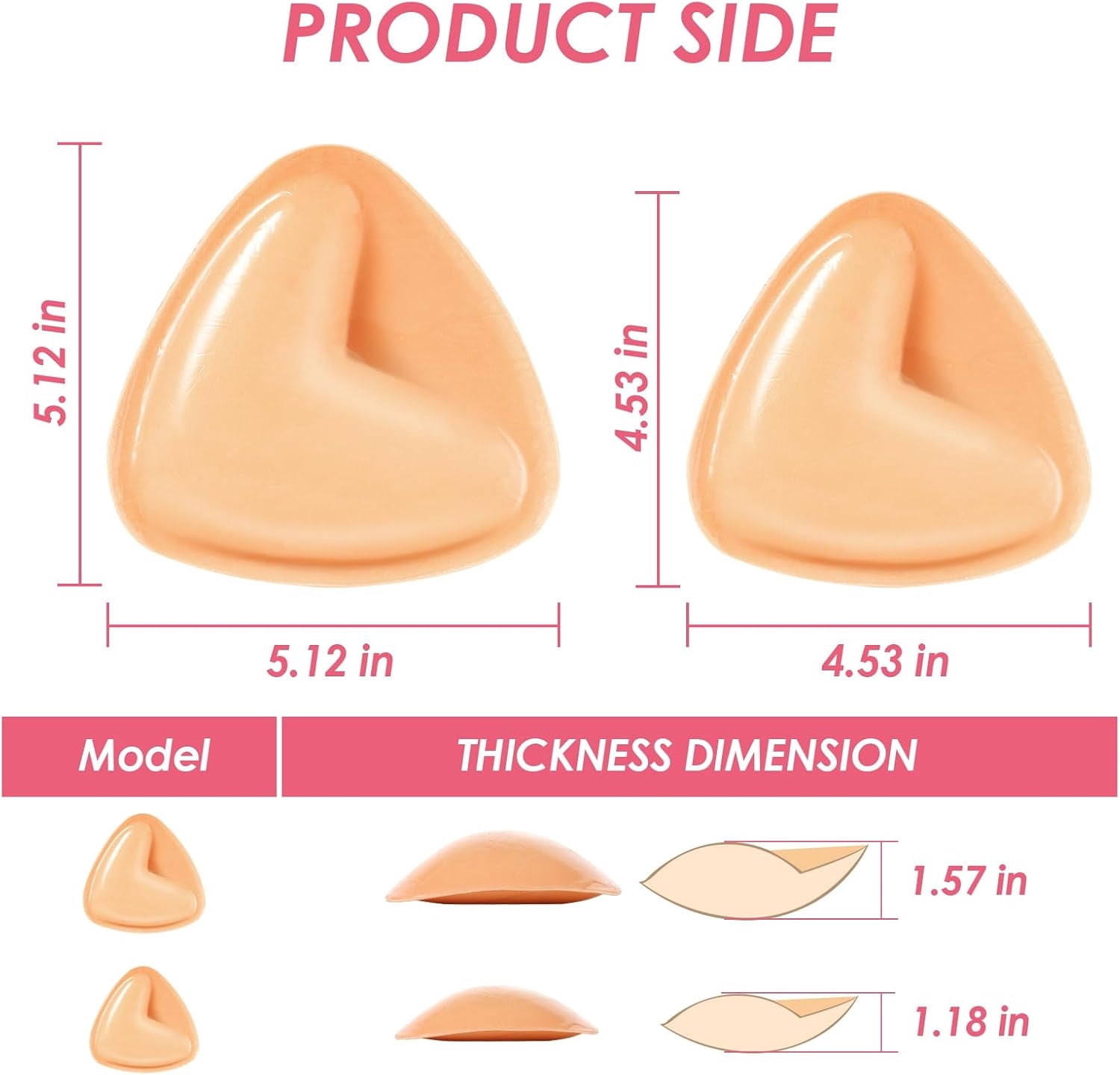 Snowy Sticky Bra Inserts,Reusable and Waterproof Double Sided Push Up Sticky Bra for Women Dresses Bikinis