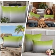 thumbnail image 4 of Green Gray Ombre Outdoor Pillow Covers 18x18 Set of 2, Waterproof Patio Throw Pillowcase Protectors, Modern Gradient Abstract Art Square Decorative Pillow Shams Cushion Covers for Seat Bed Couch Sofa, 4 of 8