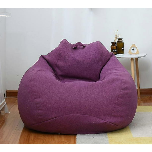The color is as shown in the main picture 100*120cm Lazy Sofa Cover Chairs without Filler Linen Cloth Lounger Seat Bean Bag Pouf Puff Couch Tatami Living Room Furniture Cover(only Selling Bean Bags)