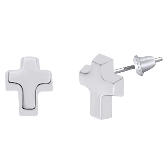 AFFY Cross Stud Earrings 14k White Gold