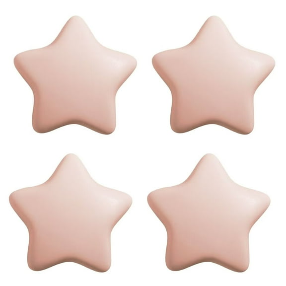 HDJNal 4PCS Pink Ceramic Knobs - Kitchen Cabinet Cupboard Door knobs, Decorative Star Cabinet Knob Pull Handles for Girl's Room Drawer Cabinet Decoration, Drawer Handles