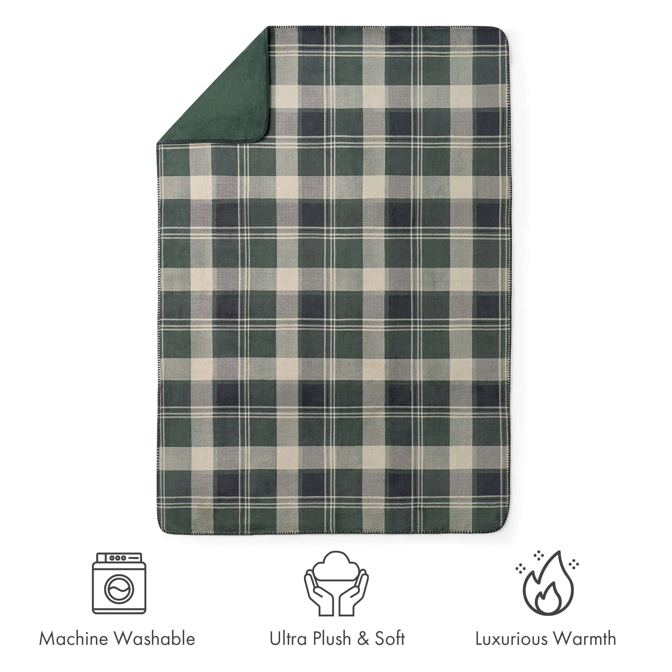 Pawz Plush Oversized Throw Blanket for Couch or Bed, Soft Flannel