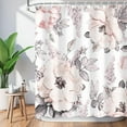 thumbnail image 2 of Pink Gray Flower Shower Curtain, Watercolor Floral Shower Curtains with Hooks White Grey Fabric Blossom Bathroom Decor Machine Washable, 72" W x 84" H, 2 of 6