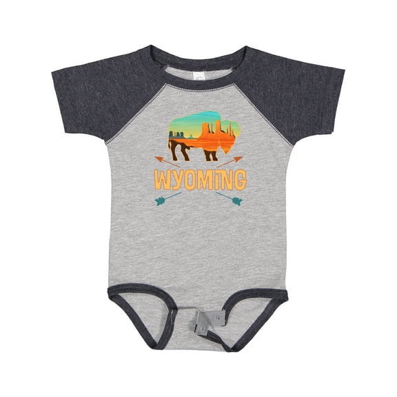 Inktastic Wyoming Vacation Buffalo Silhouette Boys or Girls Baby Bodysuit