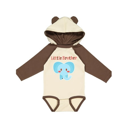 

Inktastic Little Brother elephant Gift Baby Boy Long Sleeve Bodysuit