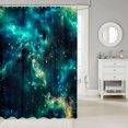 thumbnail image 2 of Manfei Dreamy Teal Cosmic Cloud Shower Curtain 72Wx78L,Celestial Stars Bath Curtain, 2 of 5