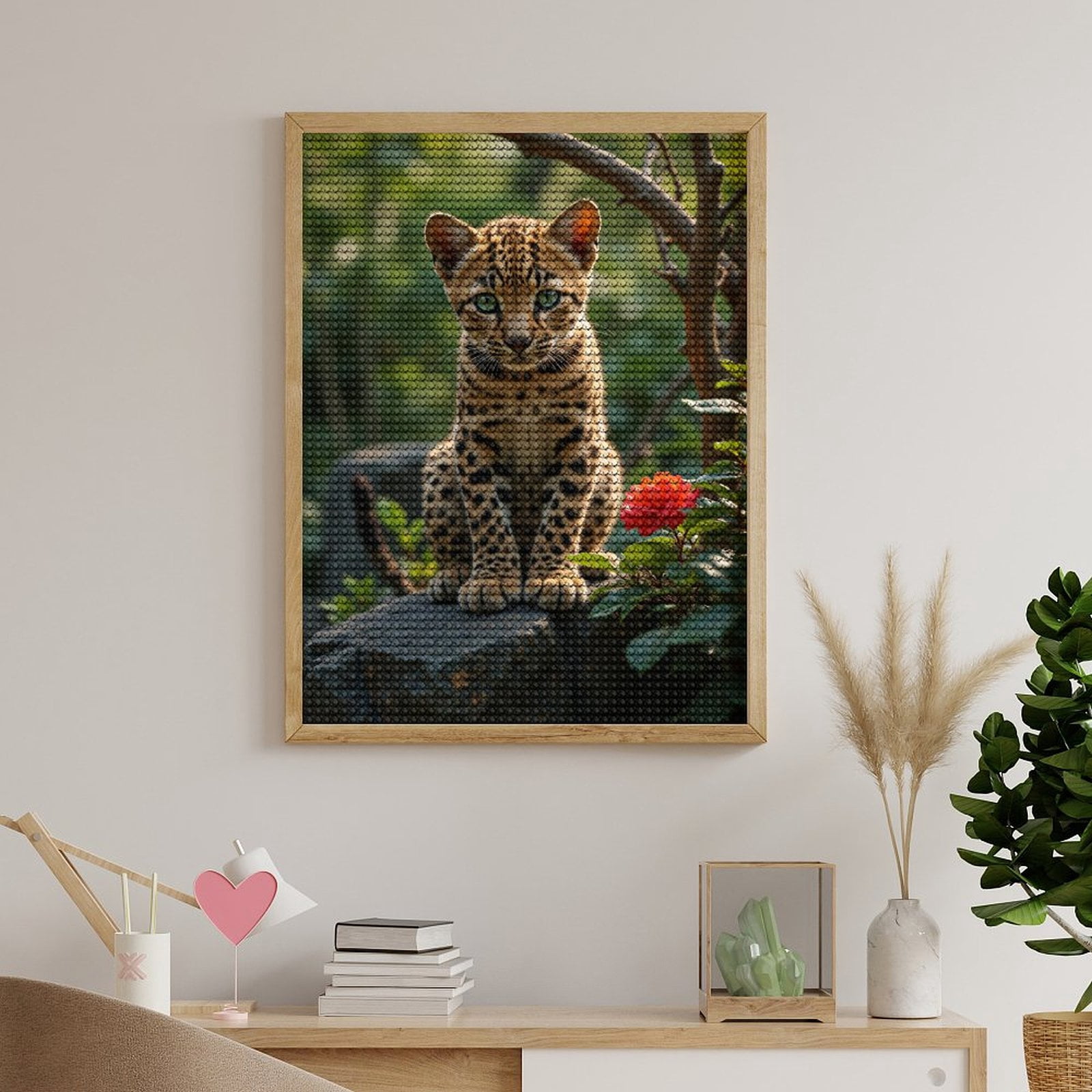 Diamond Art Kits for Adults, Spotted Cat Garden Flower Scene 5D Diamond Painting Kits for Adults Beginners, DIY Full Drill Diamond Painting, Gem Art and Crafts 12x16