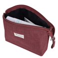 thumbnail image 4 of Bolsa de cosméticos semicircular para mujer, bolsa de almacenamiento portátil, bolsa organizadora de maquillaje de viaje, color rojo purpúreo, 4 of 8