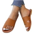 thumbnail image 4 of AXXD Women Brown Sandals Clearance Under $10 New Summer Flat Shoes Casual Slip-Toe Sandals Clip Toe, 4 of 5