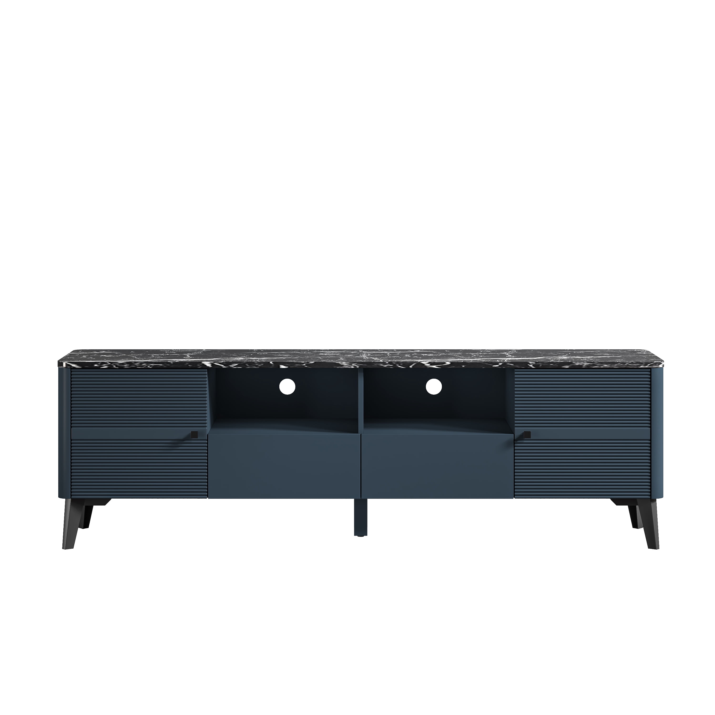 Joy River 70" Entertainment Center with Storage, Urban Blue Finish, Fits 60-75 inch TV, Built-in Cable Management & Adjustable Shelves,Navy