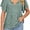 Green, variant on Ladies Shirts Ruffle Loose Button up Tunic Tops for Women