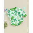 thumbnail image 3 of Luethbiezx Shamrock Print Long Sleeve Bodysuit for Infant Boys and Girls, 3 of 9
