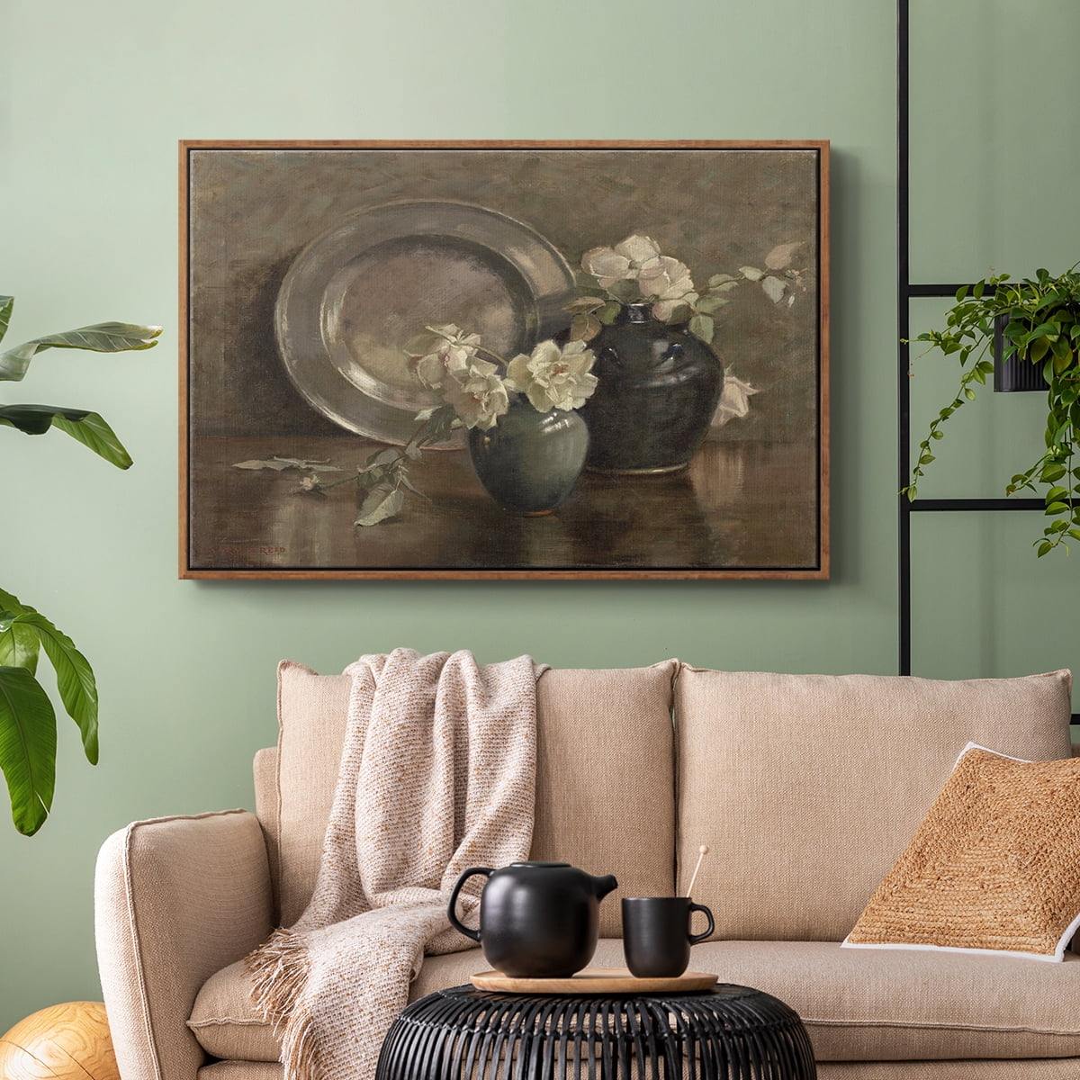 Vintage Botanical Print-XXXIV By Wexford Home Framed in Walnut Wood Gallery Wrapped Canvas 25 in. x 37 in.