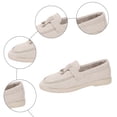 thumbnail image 5 of Rokment Women's Slip on Penny Loafers Oxfords Dress Shoes Fashion Casual Suede Walking Non Slip Work Sneakers for Woman Spring Fall Beige Size 6, 5 of 7