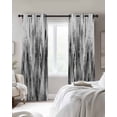thumbnail image 2 of Black Grey Vintage Blackout Curtains 54 Inch Length 2 Panels Set for Living Room Bedroom, Retro Abstract Art Room Darkening Window Curtains Thermal Insulated Black Out Curtain 52"x54", 2 of 8