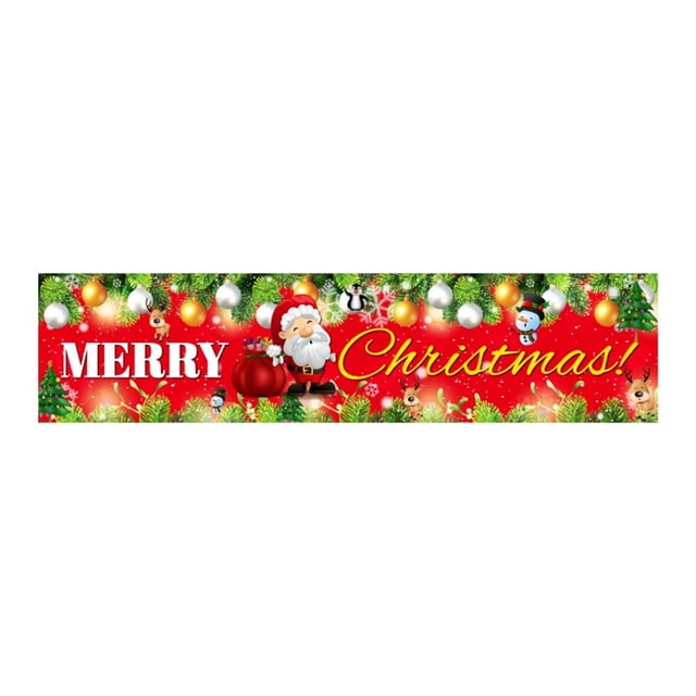 onlyliua Ofertas Del Día Por Tiempo Limitado Pancarta de Feliz Navidad, Pancarta a Cuadros para Decoración de Interiores y Exteriores, Puerta de Entrada, Pared, Decoración Navideña