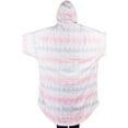 thumbnail image 2 of SofiePJ, Women's, Long Sleeve Fleece Printed Pull Over Hooded Sleepshirt with Pom poms, Pink Gray, XL, 2 of 3