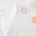 thumbnail image 5 of Shrug Cardigan Long Sleeve Toddler Baby Girls Crochet Floral Button Closure Crop Knit Sweaters Little Girl Dress Cover-Up, White, 6 Years, 5 of 7