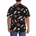 thumbnail image 3 of Logiee Space Rocket Print Men's Button Down Shirts Short Sleeve, Summer Beach Shirts,Vacation Wedding Shirts,Men's Casual Button-Down Shirts with Pocket-4X-Large, 3 of 5