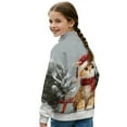 thumbnail image 3 of Xoenoiee Christmas Cat Tree Gift Print Girls Fall Sweatshirt Casual Half Zip Pullover Xmas Loose Long Sleeve Tops Lightweight Tunic Tops Activewear, Size 7-8 Years, 3 of 7