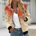 thumbnail image 2 of Jamicy Veste Légère pour Femmes Cadeau pour Femmes 2025 Mode Fermeture Éclair Cardigan à Manches Longues Blouse Imprimée Florale Rétro Chandails en Molleton Décontractés Coupe Ample, 2 of 6