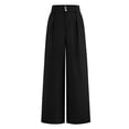 thumbnail image 1 of Pantalones de vestir de pierna ancha BTFBM 2025 para mujer de cintura alta, negros, 1 of 7