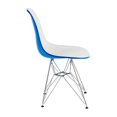 thumbnail image 3 of Home Furniture Cresco Molded 2-Tone Eiffel Side Chair - White Blue, 3 of 7