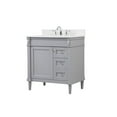 thumbnail image 3 of Elegant Decor Bennett 32" MDF Single Bathroom Vanity with Backsplash in Gray, 3 of 8