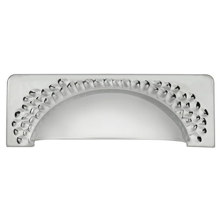 Chrome Cup Cabinet Pull - Hickory Hardware Craftsman 3-3/4 Inch Center to Center Chrome Cabinet Cup Pull P2174-CH