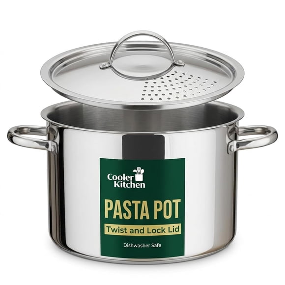 Olla para pasta Cooler Concepts de acero inoxidable de 5,5 cuartos con tapa