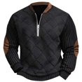thumbnail image 1 of 2024 Automne Hiver Mode Homme Décontracté Imprimé Numérique 3D Demi-Fermeture à Glissière Col Rond Chandail en Molleton Sans Capuche Imitation Tricoté Tissu Confortable, 1 of 3